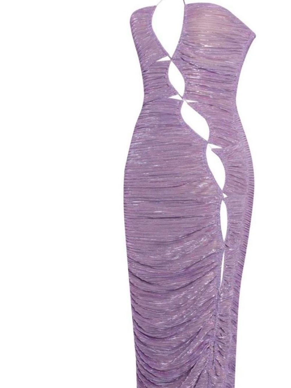 Miss Circle Parris Purple Cut-Out Ruched Chiffon Maxi Dress HALF OFF UNTIL MONDA - Picture 4 of 9